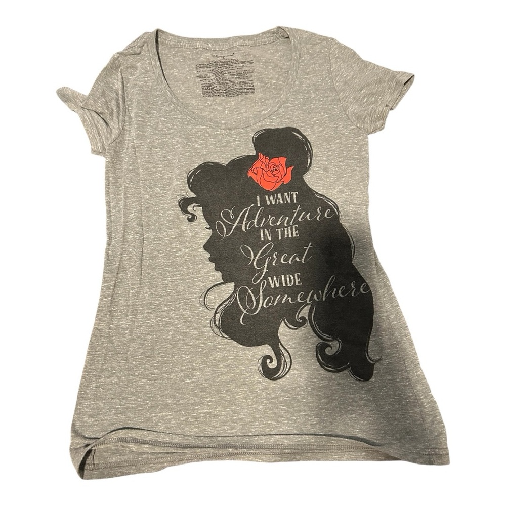 Disney Gray and Black Graphic Women's Tee